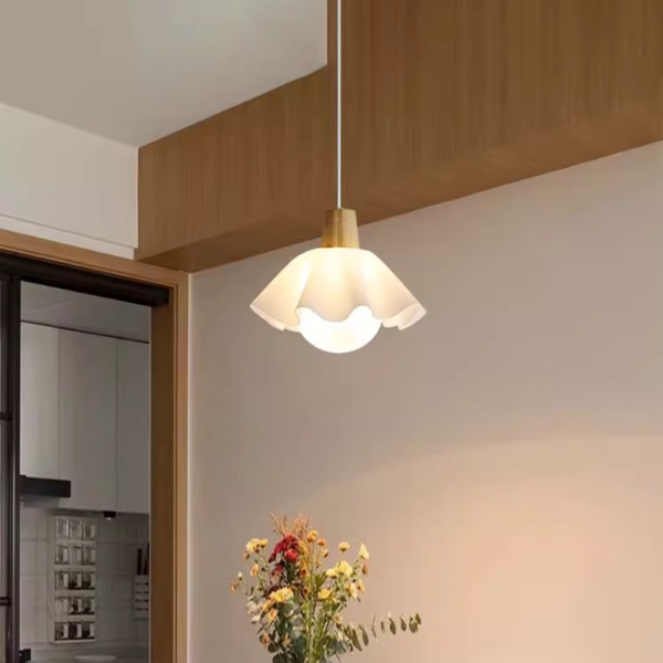 Đèn Treo Hoa Lượn Sóng Phòng Ngủ/Phòng Khách Đèn Trang Trí Quán Cà Phê Bắc Âu Đèn Thả Trần Hiện Đại - Hình ảnh 7