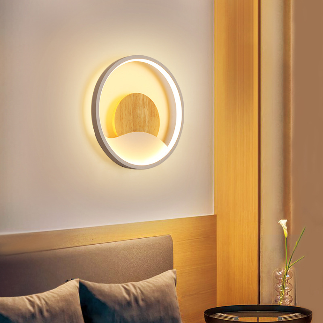 Đèn Ốp Tường Cảnh Mặt Trời Mọc, Đèn Tường Hình Tròn 3 Chế Độ Màu Decor Mọi Không Gian - Ảnh 5