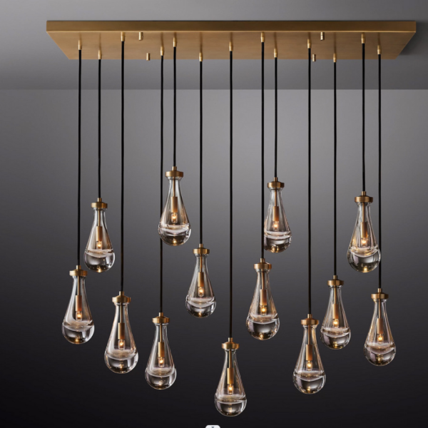 Đèn Thả Trần Giọt Nước Thủy Tinh, Đèn Treo Bắc Âu Decor Phòng Ngủ/ Phòng Khách/Phòng Ăn - Hình ảnh 6