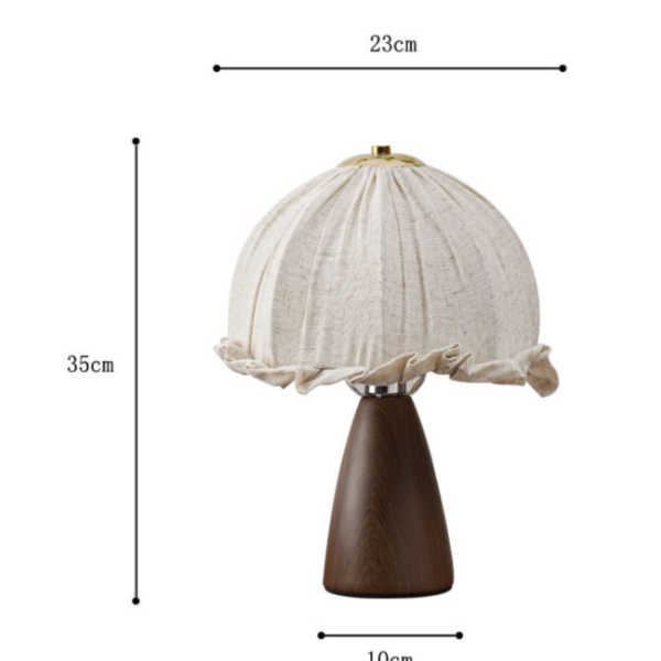 Đèn Bàn Gỗ Óc Chó Chao Vải Phong Cách Pháp Retro, Đèn Bàn Decor 3 Chế Độ Màu - Hình ảnh 7