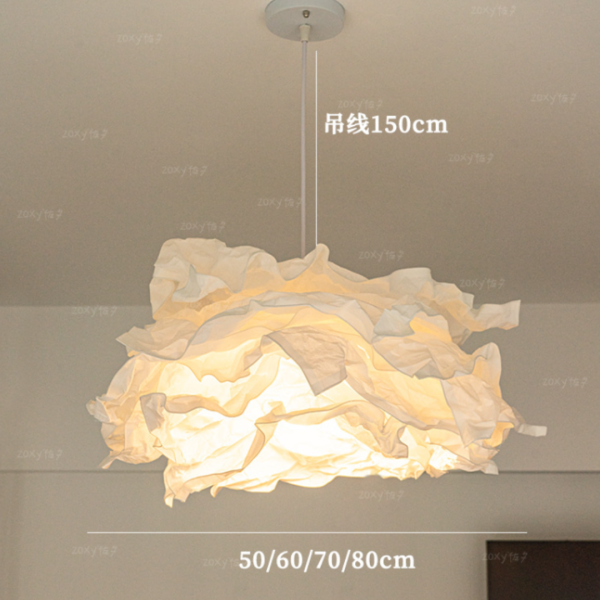 Đèn Thả Trần Đám Mây Wabi-Sabi Giấy Nghệ Thuật Phong Cách Nhật Bản - Hình ảnh 6