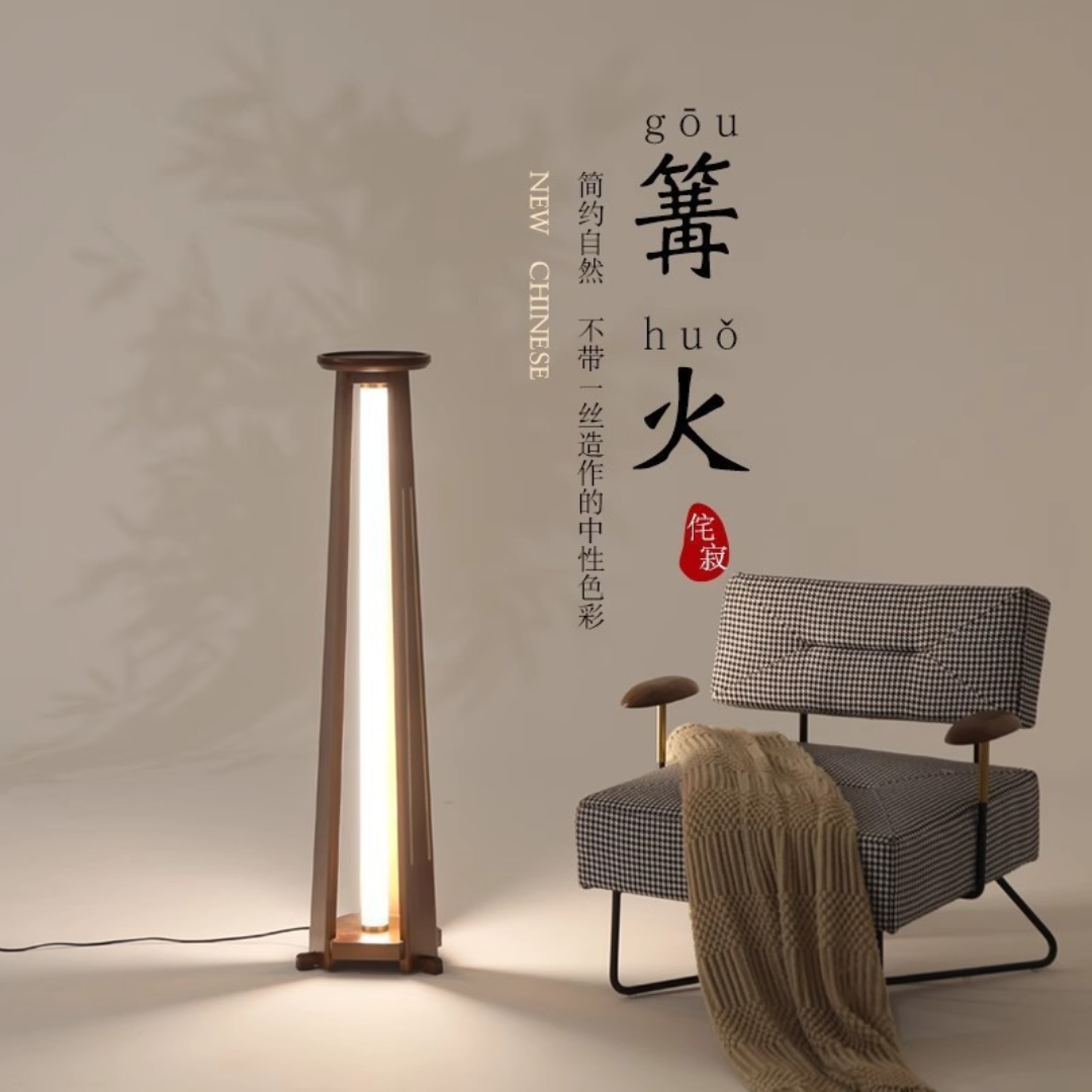 Đèn Sàn Gỗ Óc Chó Wabi-Sabi, Đèn Đứng Nhiều Kiểu Dáng Decor Không Gian Lớn - Ảnh 4