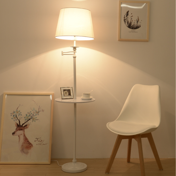 Đèn Sàn Led Kết Hợp Bàn Cafe, Đèn Cây Led Cao Cấp Chỉnh Xoay Gấp Chụp Vải Trang Trí Phòng Ngủ/ Phòng Khách - Hình ảnh 3