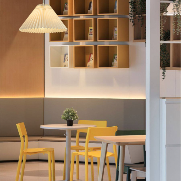 Đèn Thả Trần Chao Xếp Ly Màu Trắng Tối Giản Đèn Thả Trần Phong Cách Norbic Decor Phòng Khách/ Phòng Ăn - Hình ảnh 4