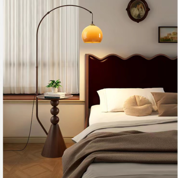 Đèn Sàn Chao Hổ Phách Kết Hợp Bàn Cafe 3 Chế Độ Màu Phong Cách Cổ Điển Decor Nhiều Không Gian - Hình ảnh 3