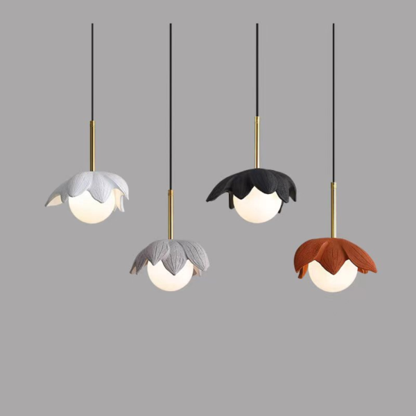 Đèn Thả Trần Hoa Sen Bằng Nhựa Thời Trang Nhiều Màu Sắc Decor Phòng Khách, Phòng Ăn - Hình ảnh 3