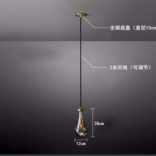 Đèn Thả Trần Giọt Nước Thủy Tinh, Đèn Treo Bắc Âu Decor Phòng Ngủ/ Phòng Khách/Phòng Ăn - Hình ảnh 4