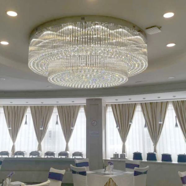 Đèn Trần Pha Lê Tầng Hình Tròn Decor Không Gian Biệt Thự/ Sảnh Khách Sạn - Hình ảnh 4