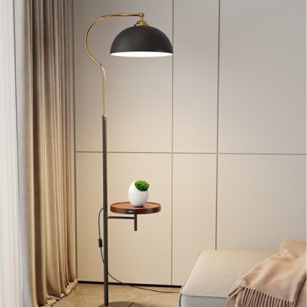 Đèn Sàn Kết Hợp Bàn Chao Bán Nguyệt, Đèn Đứng Bắc Âu 3 Chế Độ Màu Dùng Decor - Hình ảnh 2
