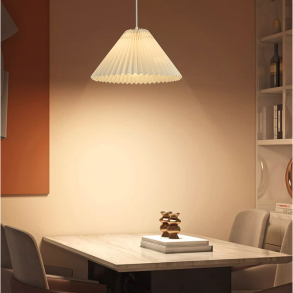 Đèn Thả Trần Chao Xếp Ly Màu Trắng Tối Giản Đèn Thả Trần Phong Cách Norbic Decor Phòng Khách/ Phòng Ăn - Hình ảnh 3