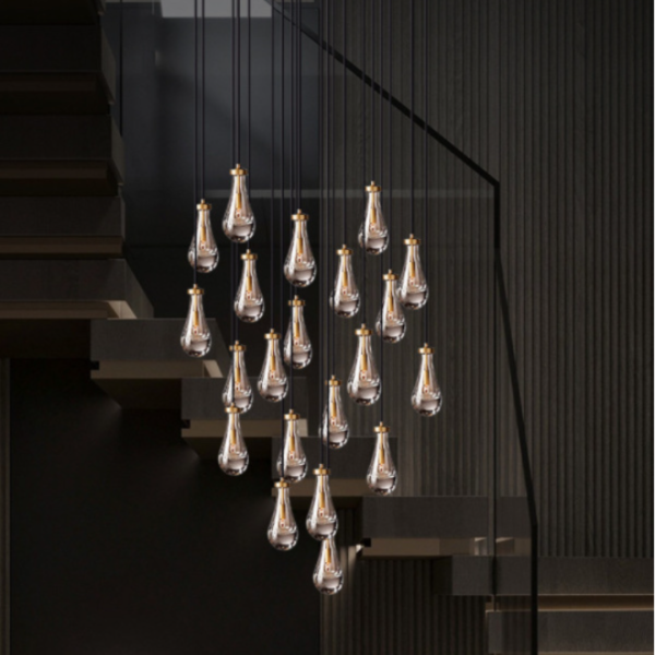 Đèn Thả Trần Giọt Nước Thủy Tinh, Đèn Treo Bắc Âu Decor Phòng Ngủ/ Phòng Khách/Phòng Ăn - Hình ảnh 3
