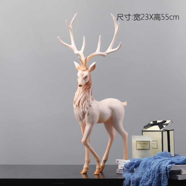 Tượng Hưu Composite Để Bàn, Tượng Hươu Sừng Tấm Sang Trọng Nhẹ Nhàng Cho Tiền Sảnh, Nội Thất, Quà Tặng Cho Bạn Bè - Hình ảnh 2