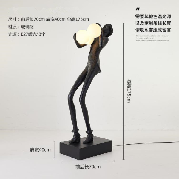 Tượng Đèn Led Hình Khối Đơn Giản, Đèn Tượng Điêu Khắc Nghệ Thuật Decor Không Gian Rộng Lớn - Hình ảnh 5