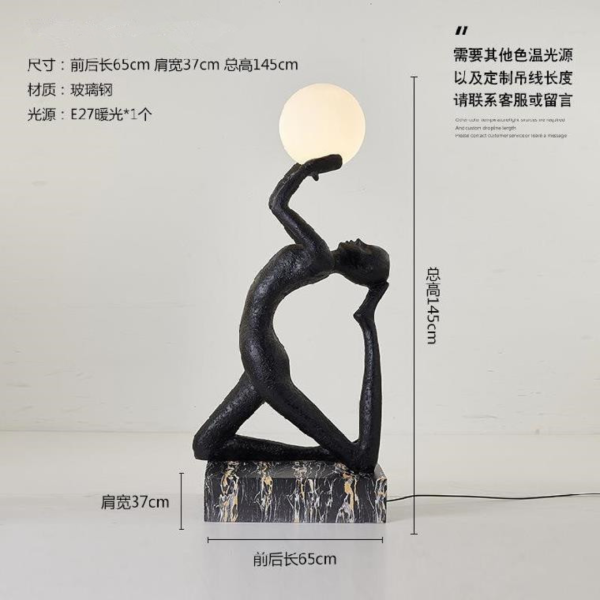 Tượng Đèn Led Hình Khối Đơn Giản, Đèn Tượng Điêu Khắc Nghệ Thuật Decor Không Gian Rộng Lớn - Hình ảnh 4