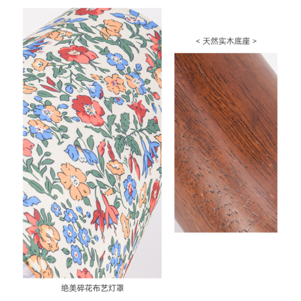 Đèn Bàn Cổ Điển Chao Vải Hoa, Đèn Bàn Retro 3 Chế Độ Màu Deocr Phòng Khách/Phòng Ngủ/ Bàn Học - Ảnh 6
