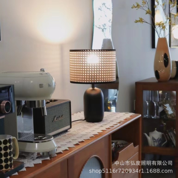 Đèn Bàn Đan Tre Cổ Điển, Đèn Bàn Nhật Bản Wabi-Sabi Decor Phòng Khách/ Phòng Học/ Phòng Ngủ - Hình ảnh 7