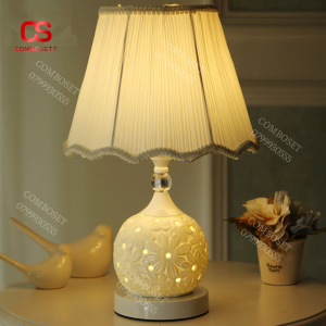 Đèn bàn gốm sứ Bắc Âu thiết kế sang trọng