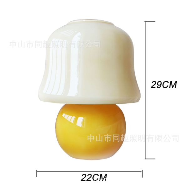 Đèn Bàn Hình Nấm Chao Gốm Tráng Men Cao Cấp 3 Chế Độ Màu - Hình ảnh 7