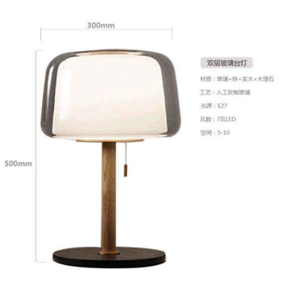 Đèn Bàn Thủy Tinh Đôi Phong Cách Bắc Âu, Đèn Để Bàn Decor Không Gian Sống - Hình ảnh 5