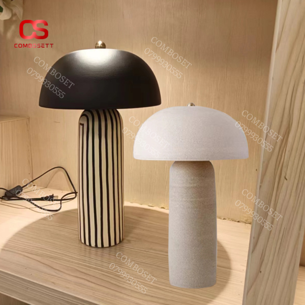 Đèn bàn ngủ trang trí hình nấm thiết kế đơn giản, cổ điển