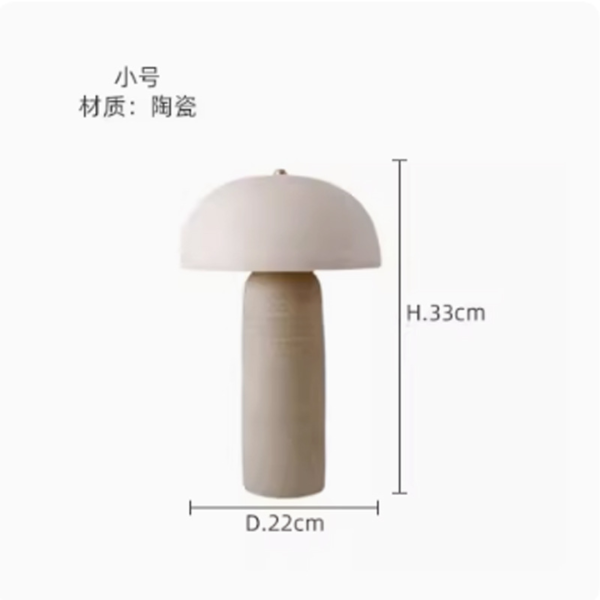 Đèn Bàn Ngủ Trang Trí Hình Nấm, Đèn Bàn Wabi-Sabi Gốm Sứ Decor Phòng Ngủ/ Bàn Làm Việc - Hình ảnh 5