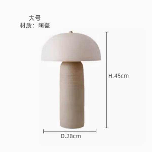 Đèn Bàn Ngủ Trang Trí Hình Nấm, Đèn Bàn Wabi-Sabi Gốm Sứ Decor Phòng Ngủ/ Bàn Làm Việc - Hình ảnh 4