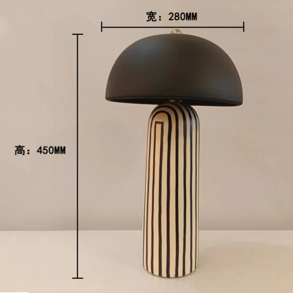 Đèn Bàn Ngủ Trang Trí Hình Nấm, Đèn Bàn Wabi-Sabi Gốm Sứ Decor Phòng Ngủ/ Bàn Làm Việc - Hình ảnh 3