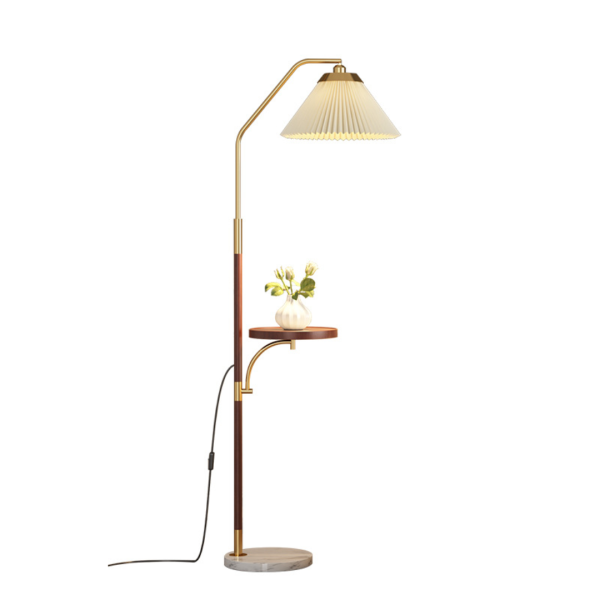 Đèn Cây Đứng Có Sạc Không Dây Chao Vải Xếp Ly 3 Chế Độ Tối Giản Hiện Đại - Hình ảnh 6