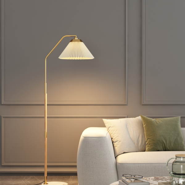 Đèn Cây Đứng Có Sạc Không Dây Chao Vải Xếp Ly 3 Chế Độ Tối Giản Hiện Đại - Hình ảnh 5
