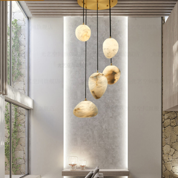 Đèn Chùm Đá Cẩm Thạch Tây Ban Nha Đèn Chùm Decor Phòng Khách, Biệt Thự, Cầu Thang - Hình ảnh 7