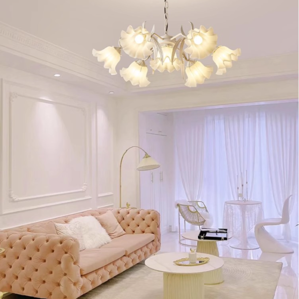 Đèn Chùm Hoa Huệ Kiểu Pháp, Đèn Thả Trần Cổ Điển Decor Không Gian Sang Trọng - Hình ảnh 4