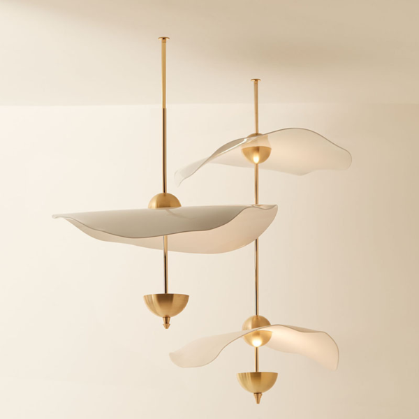 Đèn Chùm Lá Sen Phong Cách Bắc Âu, Đèn Chùm Nghệ Thuật Decor Nhiều Không Gian - Hình ảnh 8