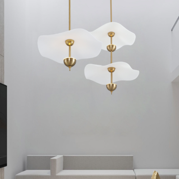 Đèn Chùm Lá Sen Phong Cách Bắc Âu, Đèn Chùm Nghệ Thuật Decor Nhiều Không Gian - Hình ảnh 6