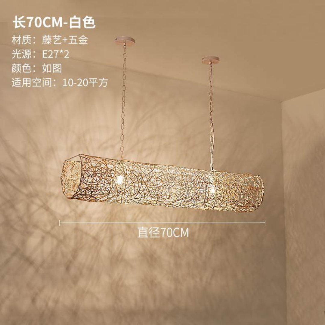 Đèn Chùm Mây Tre Đan Nhật Phong Cách Cổ Điển Sang Trọng Decor Nhà Hàng, Phòng Thiền - Ảnh 4