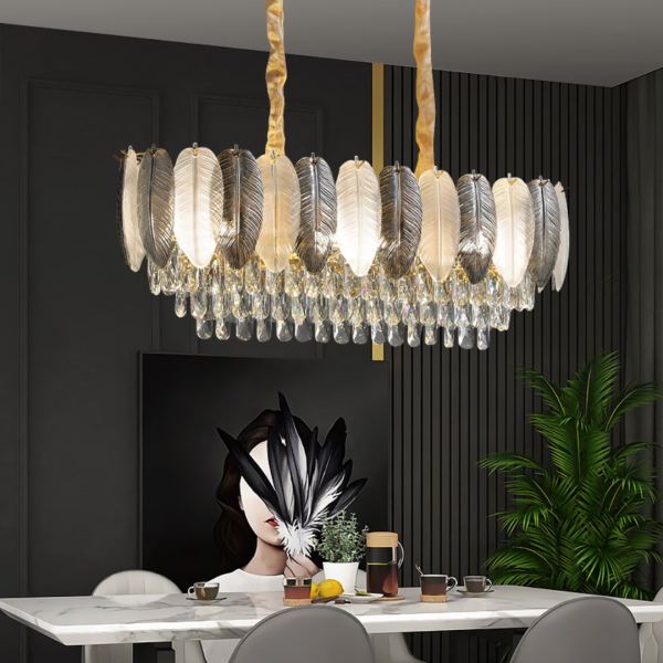 Đèn Chùm Pha Lê Lông Vũ Retro Của Mỹ, Đèn Thả Trần Decor Sang Trọng Cao Cấp - Ảnh 5