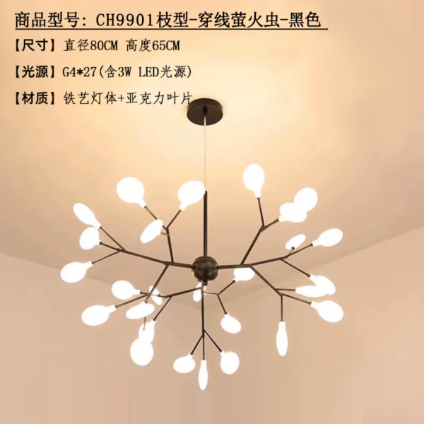 Đèn Chùm Thả Đom Đóm Nhiều Kích Thước, Đèn Thả Bắc Âu Decor Nhiều Không Gian - Hình ảnh 4