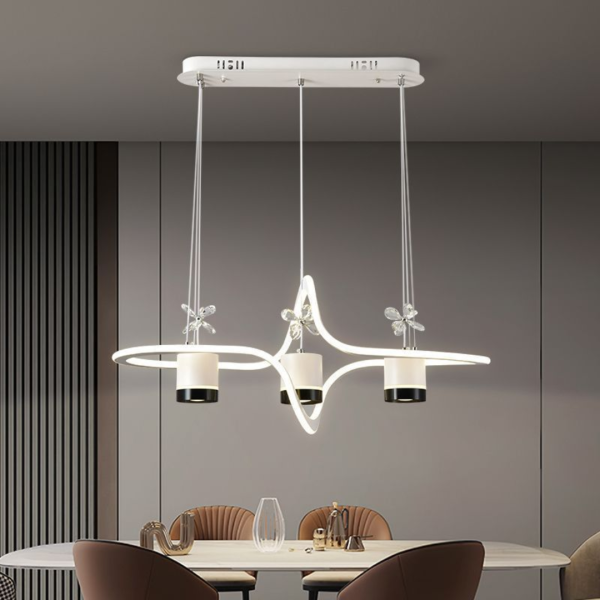 Đèn Chùm Thanh Dài Pha Lê Lượn Sóng 3 Chế Độ Sáng Đèn Thả Led Bàn Ăn - Hình ảnh 7