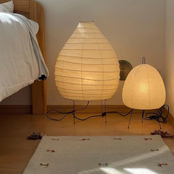 Đèn Bàn Giấy Gạo Isamu Noguchi Phong Cách Wabi-Sabi, Đèn Bàn Kết Hợp Đèn Sàn Dùng Deocr Phòng Khách - Hình ảnh 9
