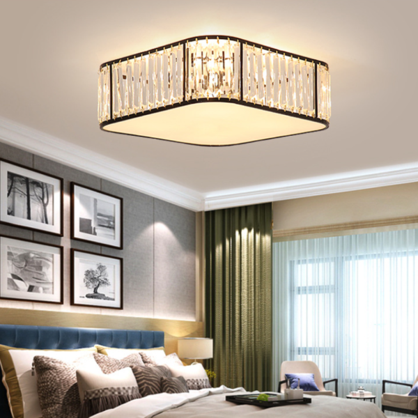 Đèn Ốp Trần Pha Lê Hình Vuông, Đèn Trần Bắc Âu Sang Trọng Decor Phòng Khách/Phòng Ngủ - Hình ảnh 3
