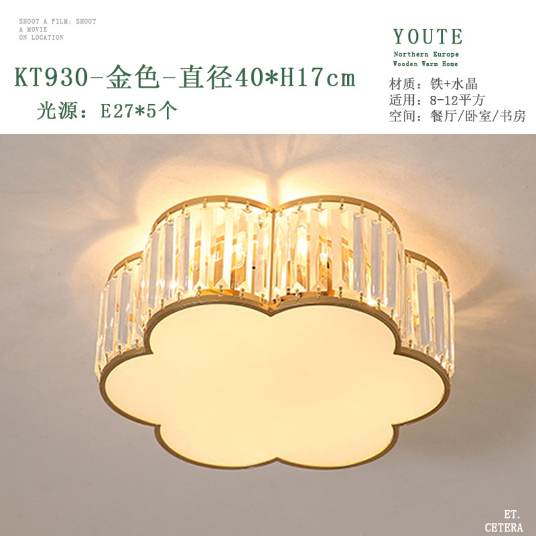 Đèn Pha Lê Hoa Mai 6 Cánh, Đèn Ốp Trần Pha Lê Bắc Âu Decor Nhiều Không Gian - Ảnh 6