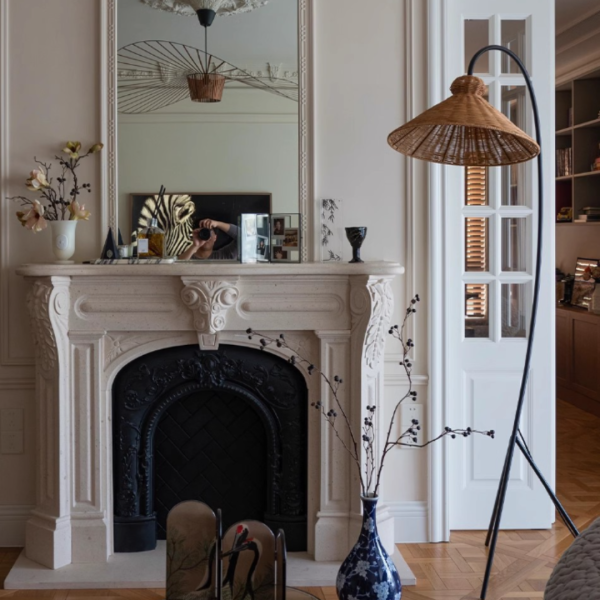 Đèn Sàn 3 Chân Chao Nón Phong Cách Wabi-Sabi, Đèn Đứng Cổ Điển Decor Nhiều Không Gian - Hình ảnh 2
