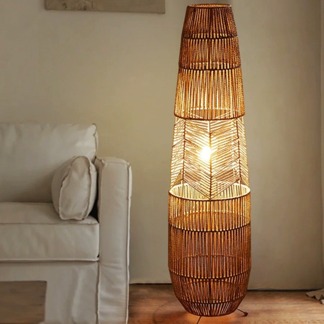 Đèn Sàn Đan Dây Thủ Công phong Cách WaBi-Sabi, Đèn Sàn Nhật Bản Decor Phòng Khách/ Phòng Ngủ - Ảnh 7