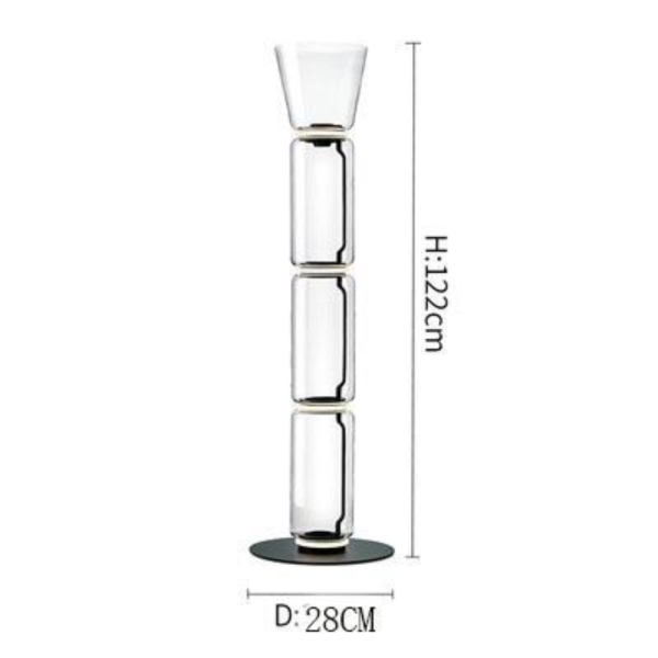 Đèn Sàn Ống Thủy Tinh Trong Suốt, Đèn Đứng Nhiều Kiểu Dáng 2 Chế Độ Màu - Ảnh 3