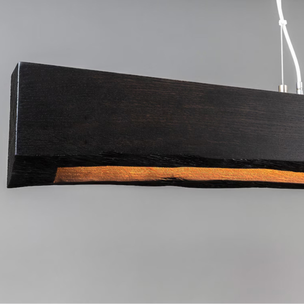 Đèn Thả Thanh Dài Gỗ Ngyên Khối Phong Cách Wabi-Sabi Đầy Đủ Quang Phổ , Đèn Thả Trần Bàn Ăn - Hình ảnh 5