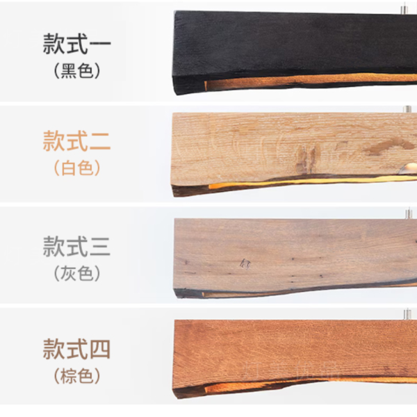 Đèn Thả Thanh Dài Gỗ Ngyên Khối Phong Cách Wabi-Sabi Đầy Đủ Quang Phổ , Đèn Thả Trần Bàn Ăn - Hình ảnh 3