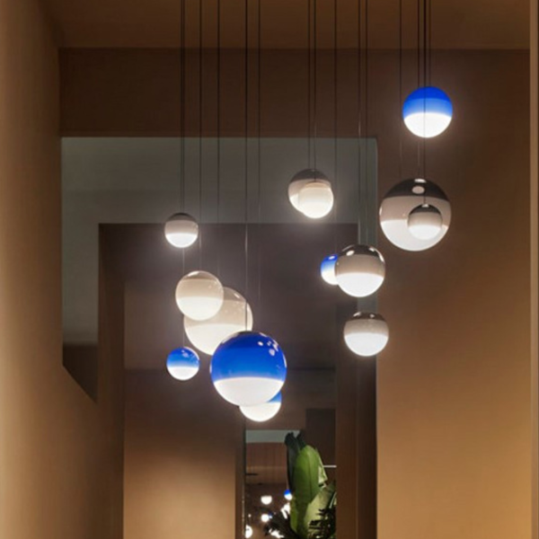 Đèn Thả Trần Quả Cầu 2 Màu, Đèn Chùm Led Trang Trí Phòng Gia Đình Đèn Treo Cho Phòng Ngủ Đèn Chiếu Sáng Trong Nhà Gradient - Hình ảnh 2