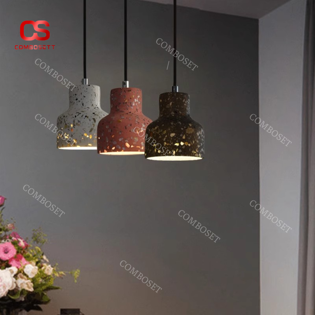 Đèn thả trần đá terrazzo cso kích thước nhỏ gọn