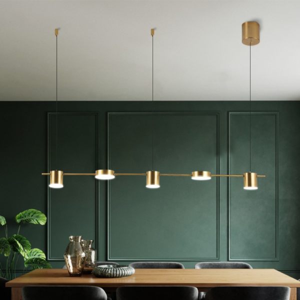Đèn Thả Trần Bằng Đồng 3-5-6 Đầu, Đèn Chùm Led Điều Chỉnh Độ Sáng Hiện Đại Phòng Khách Nhà Bếp - Hình ảnh 6
