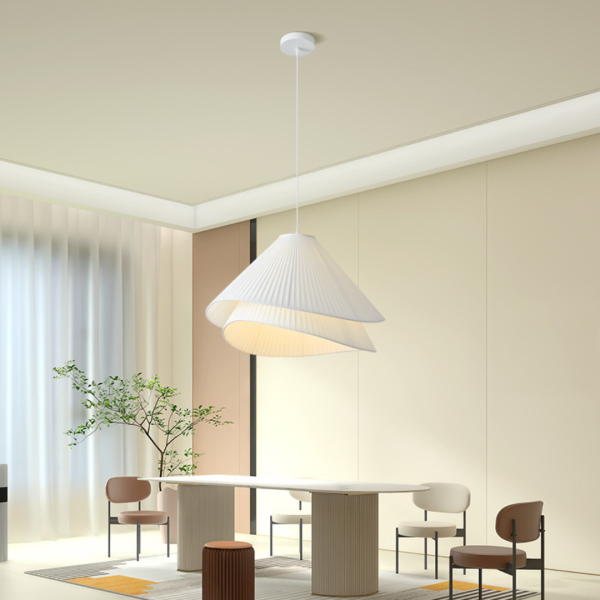Đèn Thả Trần Chao Xếp Ly Hình Tam Giác, Đèn Treo Decor Phong Cách Pháp - Hình ảnh 6
