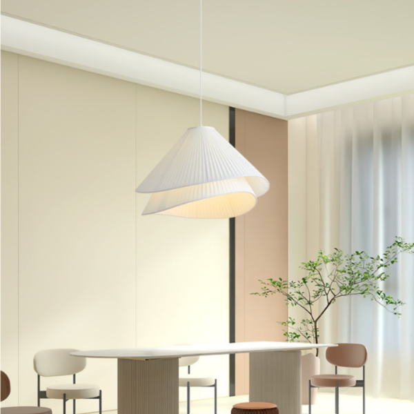 Đèn Thả Trần Chao Xếp Ly Hình Tam Giác, Đèn Treo Decor Phong Cách Pháp - Hình ảnh 3
